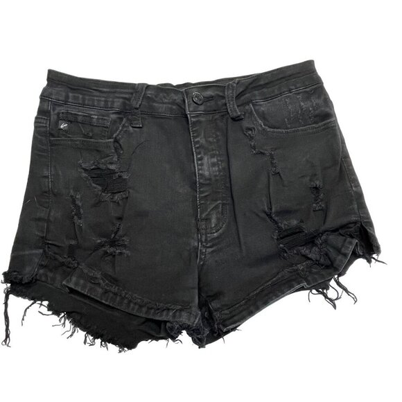 KanCan Distressed Black Jean Shorts Size 29 - Picture 1 of 6